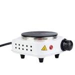Small Electric Stove Portable, 500W Mini Stove Hot Plate 4.2 Inches Heating Plate, Multifunction Countertop for Ceramic Glass Kettle Single Plate Cooktop, Home Kitchen Hot(US