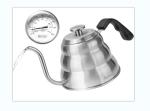 Pour Over Kettle for Manual Drip Coffee and Tea with Thermometer 28oz Gooseneck Kettle with Flow Control Stainless Steel Water Kettle for Stovetop,800ml,4 Cup,Silver,1Pack
