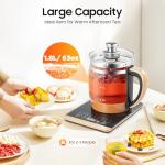 1.8L Glass Electric Kettles Stainless Steel Pot Tea Kettle Household Multifunction with One Touch Temperature Control,Food Grade Stainless Steel Pot Tea Kettle Milk boiling W/18 Cooking Options