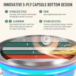 Weftnom Tea Kettle, Kettle 3.7QT, Tea Pot Whistling 316 Stainless Steel, Tea Kettle Stovetop with Cool Folding Handle, Kettle Teapot Rainbow Induction for Boiling Water, Mirror Finish