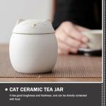 Luxshiny Cat Ceramic Mini Tea Kettle & Sugar Coffee Mugs - 160ml Multi-function Decorative Storage Jar