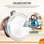 Weftnom Tea Kettle, Kettle 3.7QT, Tea Pot Whistling 316 Stainless Steel, Tea Kettle Stovetop with Cool Folding Handle, Kettle Teapot Rainbow Induction for Boiling Water, Mirror Finish