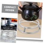FUNOMOCYA Pot Holder Pan Stand Pot Kettle Rack Holder Serving Stand Wok Stand Pan Skillet Rack Tripod Stand Camping Wok Holder Desk Stainless Steel Multifunction