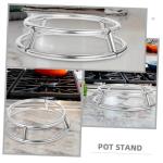 FUNOMOCYA Pot Holder Pan Stand Pot Kettle Rack Holder Serving Stand Wok Stand Pan Skillet Rack Tripod Stand Camping Wok Holder Desk Stainless Steel Multifunction