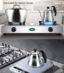 Coffee Kettle for Stove Top Premium Gooseneck Kettle, Pour Over Coffee Tea Pot, Stovetop Teapot, Hot Water Heater for Camping, Home & Kitchen, Stainless Steel - Small 28oz, Brushed