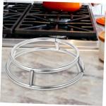FUNOMOCYA Pot Holder Pan Stand Pot Kettle Rack Holder Serving Stand Wok Stand Pan Skillet Rack Tripod Stand Camping Wok Holder Desk Stainless Steel Multifunction