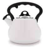 Farberware Lovely Lady Stovetop Tea Kettle, Whistling Teapot, Porcelain Enamel on Carbon Steel, BPA-Free, Rust-Proof, Cool Handle, 2 qt, 8 Cup Capacity, Pearl