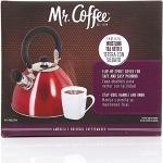 Mr. Coffee Morbern 1.8 Quart Stainless Steel Whistling Tea Kettle, Red