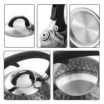 HRHongRui Copper Tea Kettle Stainless Steel Teapot Whistling Kettle Unique Button Control Kettle Outlet Loud Whistle Food Grade Teapot 3.2 Quart / 3 Liter Black