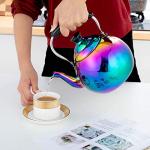 Whistling Tea Kettle for Stovetop Induction Stainless Steel Tea pot Whistle Kettles Gas Stove Top Fast Boiling Water Modern Rainbow Iridescent Color Mirror Finish 2 Quart