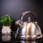 Cilio Conte 18/8 Stainless Steel Whistling Water Kettle, 2 Qt, Silver - Hot Water Kettle Electric - Tea Kettle Stove Top - Water Boiler - Gooseneck Kettle - Electric Kettles Boiling Water - 2 Steel