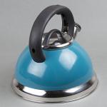 3.0 QT Stainless Steel Whistling Tea Kettle – Quick Boil Encapsulated Base, Cool-Touch Handle, Loud Whistle, Stovetop Safe – Aqua Blue