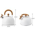 Whistling Tea Kettle, Stainless Steel Whistling Tea Kettle Stovetop Teapot for Stove Top with Ergonomic Handle Kettle for Boiling Water Coffee or Milk 2.5L White