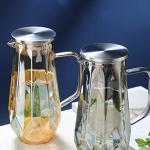 PACKOVE Delicate Glass Water Carafe High-temperature Resistant Pitcher for Home Use Stylish Multi-function Kettle for Tea and Cold Beverages for Entertaining Guests