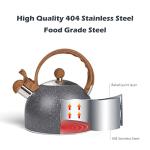 Awvlvwa WhistlingTea Kettle for Stovetop, 2.6 Quart Stainless Steel Water Teapot Boilers for Stovetops, Induction Stone Kettle with Loud Whistle - Perfect for Preparing Hot Water, Coffee,Milk (Grey)