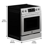Kenmore Front Control Electric Range Oven with 5 Cooktop Elements with 7 Cooking Power Options, True Convection, Steam and Self Clean, Freestanding Oven, 4.8 cu. ft. Capacity Stainless Steel