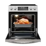 Kenmore Front Control Electric Range Oven with 5 Cooktop Elements with 7 Cooking Power Options, True Convection, Steam and Self Clean, Freestanding Oven, 4.8 cu. ft. Capacity Stainless Steel