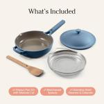 Our Place Always Pan 2.0-10.5” (2.6 Qt) Nonstick, Toxin-Free Ceramic Cookware | Patented 10-in-1 Aluminum Frying & Sauté Pan | Safe for Oven, Induction & All Cooktops up to 450°F | Blue Salt