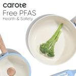 CAROTE 24pcs Ceramic Cookware Set, Pots and Pans Non Stick Kitchen Cookware Sets, Pots and Pans Set Cooking Set with Knife Set & Oven Mitts