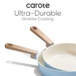 CAROTE 24pcs Ceramic Cookware Set, Pots and Pans Non Stick Kitchen Cookware Sets, Pots and Pans Set Cooking Set with Knife Set & Oven Mitts