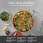 Gotham Steel 12 Pc Ceramic Pots and Pans Set Non Stick, Kitchen Cookware Sets, Pot and Pan Set, Ceramic Cookware Set, Non Toxic Cookware Set, Non Stick Pots and Pan Set, Oven Dishwasher Safe - Copper