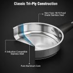 Stainless Steel Cookware Set, 14-Piece Pots and Pans Set, Kitchen Cooking Pan Set with Stay-Cool Handle, Non Toxic, Dishwasher Safe, Compatible with All Stovetops - Gas, Electric, Induction