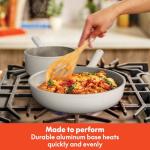 bella 7 Piece Cookware Set with EverGood™ Ceramic Nonstick Coating​, Dishwasher Safe Oven Safe, All Stovetops Compatible, Glass Lids with Silicone Rims, Cool Touch Handles, Oatmilk