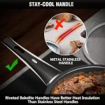 Stainless Steel Cookware Set, 14-Piece Pots and Pans Set, Kitchen Cooking Pan Set with Stay-Cool Handle, Non Toxic, Dishwasher Safe, Compatible with All Stovetops - Gas, Electric, Induction