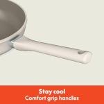 bella 7 Piece Cookware Set with EverGood™ Ceramic Nonstick Coating​, Dishwasher Safe Oven Safe, All Stovetops Compatible, Glass Lids with Silicone Rims, Cool Touch Handles, Oatmilk