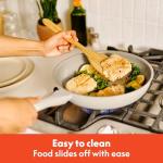 bella 7 Piece Cookware Set with EverGood™ Ceramic Nonstick Coating​, Dishwasher Safe Oven Safe, All Stovetops Compatible, Glass Lids with Silicone Rims, Cool Touch Handles, Oatmilk