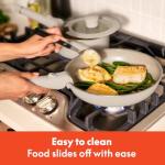 bella 8 Piece Cookware Set, Fits-anywhere™ Kitchenware w EverGood™ Ceramic Nonstick Coating​, Removable Handles, Dishwasher & Oven Safe, All Stovetops Compatible, Glass Lids w Silicone Rims, Oatmilk