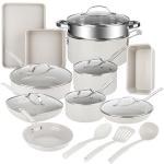 Granitestone 20 Pc Ceramic Cookware Set Nonstick, Complete Pots and Pans Set Non Stick for Kitchen with Bakeware, Cooking Utensils & Steamer, Non Toxic Made Without PFOA PFOS, Oven & Dishwasher Safe