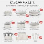 Granitestone 20 Pc Ceramic Cookware Set Nonstick, Complete Pots and Pans Set Non Stick for Kitchen with Bakeware, Cooking Utensils & Steamer, Non Toxic Made Without PFOA PFOS, Oven & Dishwasher Safe