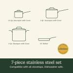 Cuisinart 7-Piece Cookware Set, Chef's Classic Stainless Steel Collection, 77-7P1