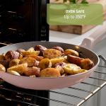 T-Fal Refresh Ceramic Nonstick Cookware Set, 12-Piece, Made without PFOA and PTFE, Oven and Broiler Safe up to 350°F, Includes Stockpot, Griddle, Frying Pans, and Utensils, Pots and Pans, Moon Grey