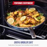 Blue Diamond 14 Piece Nonstick Cookware Set, Diamond Ceramic Pots & Pans, Dishwasher & Metal Utensil Safe, Non Toxic PFAS-Free, Kitchen Cooking Sauce & Saute Pans, Oven & Broiler to 600F, Blue