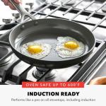 GreenPan x Bobby Flay Hard Anodized Nonstick 10 Piece Cookware Set, PFAS-Free Ceramic Pots & Pans, Induction Suitable, Frypans, Saucepans Saute, Stockpot, Glass Lids, Dishwasher & Oven Safe, Black