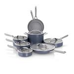 Ninja Ceramic Pro 14-Piece Cookware Set, Non-Stick Pots & Pans Set with Glass Lids, Nontoxic, PTFE Free, Ceramic Coated, Oven Safe, All Stovetops & Induction Compatible, Midnight Blue, CW39014MM
