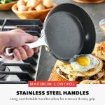 GreenPan x Bobby Flay Hard Anodized Nonstick 10 Piece Cookware Set, PFAS-Free Ceramic Pots & Pans, Induction Suitable, Frypans, Saucepans Saute, Stockpot, Glass Lids, Dishwasher & Oven Safe, Black