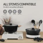 BECIGAR 23pcs Ceramic Pots and Pans Set, Nonstick Detachable Handle Cookware, Induction Kitchen Cooking Set with Removable Handle,include Frying Pans & Saucepans Oven Safe (Black)