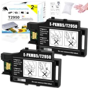LiTuhorse WF-100 Maintenance Box, T2950 Maintenance Box Waste Ink Tank Remanufactured for WF-100 WF-110 EC-C110 Wireless Mobile Printer 2 Pack