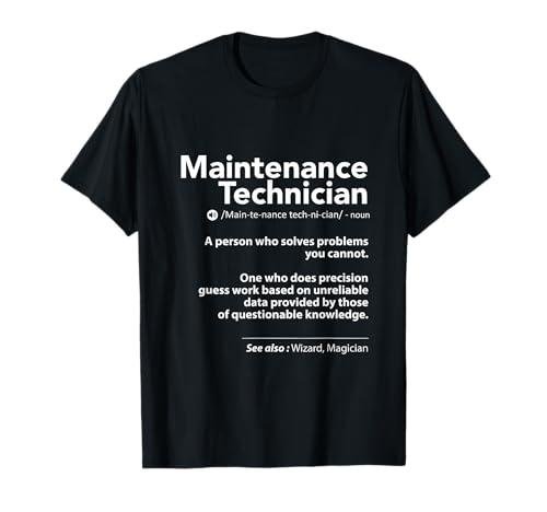 Job Definition Funny Sarcastic Maintenance Technician Wizard T-Shirt