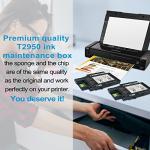 LiTuhorse WF-100 Maintenance Box, T2950 Maintenance Box Waste Ink Tank Remanufactured for WF-100 WF-110 EC-C110 Wireless Mobile Printer 2 Pack