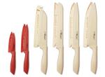 HUNTER.DUAL Knife Set, 12-PC Colorful Kitchen Knife Set, 6 Sharp Kitchen Knives with Covers for Cooking, Cutting&Chopping (Beige)