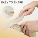 HUNTER.DUAL Knife Set, 12-PC Colorful Kitchen Knife Set, 6 Sharp Kitchen Knives with Covers for Cooking, Cutting&Chopping (Beige)