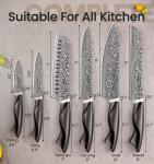 Knife Set, 15 Pieces Kitchen Knife Set with Built in Sharpener, High Carbon German Stainless Steel Knife Block Set, Dishwasher Safe