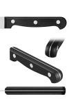 COKUMA Kitchen Knife, 3-Pcs Knife Set With Sheath, 8 Inch Chef Knife, 4.5 Inch Utility Knife, 4 Inch Paring Chef Knife, Stainless Steel, Black