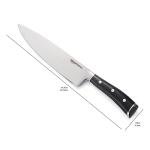 Amazon Basics Classic 8-inch Full Tang Stainless Steel Chef's Knife with Three Rivets, Silver