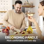 HUNTER.DUAL Knife Set, 12-PC Colorful Kitchen Knife Set, 6 Sharp Kitchen Knives with Covers for Cooking, Cutting&Chopping (Beige)