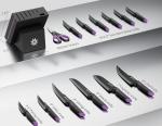 Knife Set - 15 PCS Kitchen Knife Set with Built-in Knife Sharpener Block - Stainless Steel Knife Block Set - Dishwasher Safe Mordern Knife Set, Elegant Box for Men Women